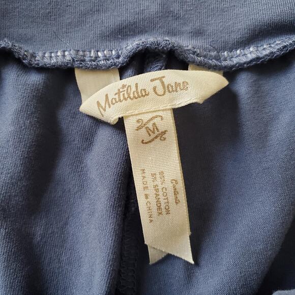 Matilda Jane Pants Women Medium Blue Ruffle Bell Bottom Crop Pant - Picture 8 of 10